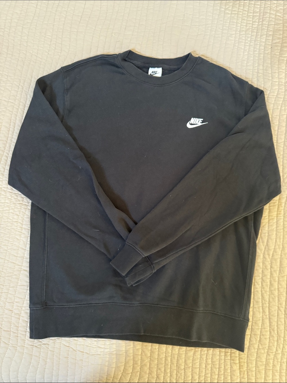 Nike Black Crewneck Sweatshirt with White Swoosh